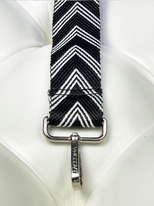 LACCOMA ремень 1000-V-3,8-черн/бел полиэстр