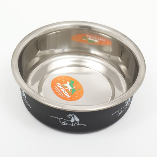 Миска металлическая в пластиковом корпусе Собачья любовь, 445 мл, черная - Пижон фото 2