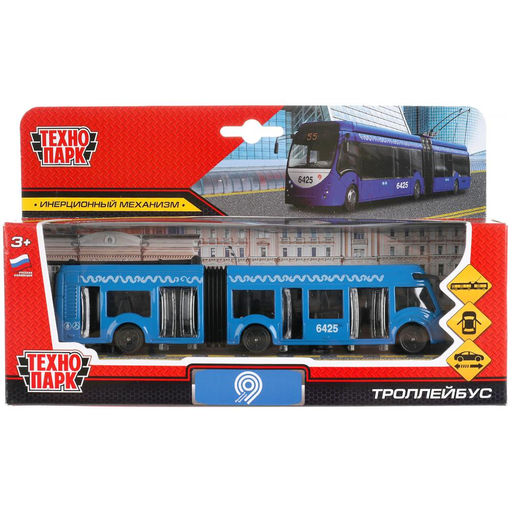 . Троллейбус Метрополитен арт.SB-18-11WB(NO IC).20-1 19 см, с резинкой,металл,двери, инерц.