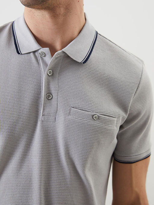 Polo Yaka K?sa Kollu Erkek Dokulu Ti??rt