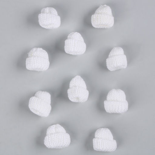 Шапка для игрушек вязаная, набор 10 шт., цвет белый - Simaland фото 2