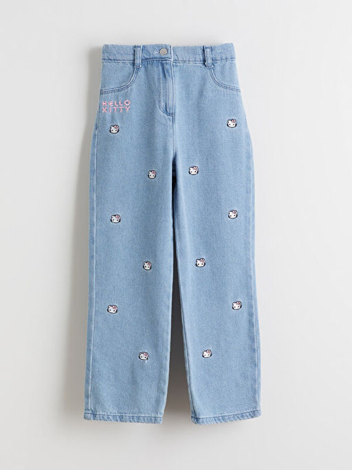 Hello Kitty Nak??l? K?z ?ocuk Jean Pantolon