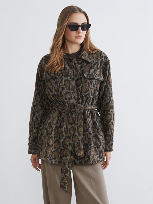 Desenli Kad?n Ka?e G?mlek Ceket