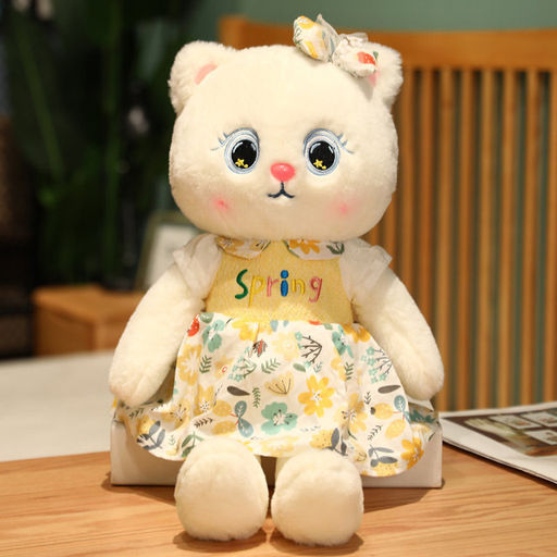 Мягкая игрушка Кошка с глазами аниме меховая в платье 25 см - Storyland фото 4