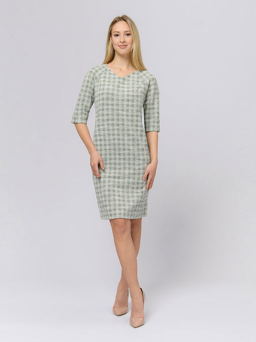 Платье зеленого цвета длины мини с рукавами 3/4 - 1001dress фото 2