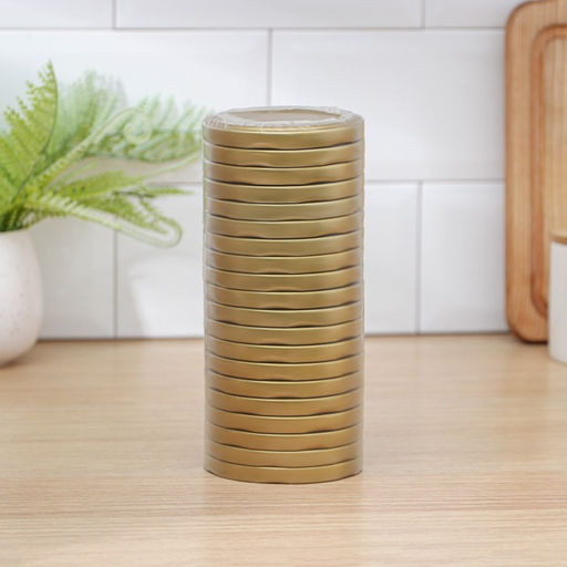 Цена за 40 шт. Крышка для консервирования Komfi, ТО-82 мм, жесть, винтовая, лак, фасовка 20 шт., золотистая