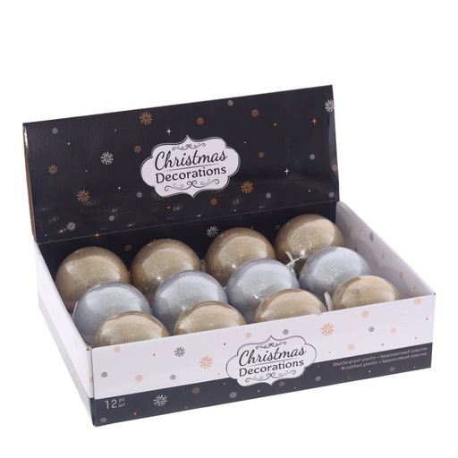 Набор из 12шт Украшение новогоднее "Шар", D 10 см, L43,5 W33 H10,5 см