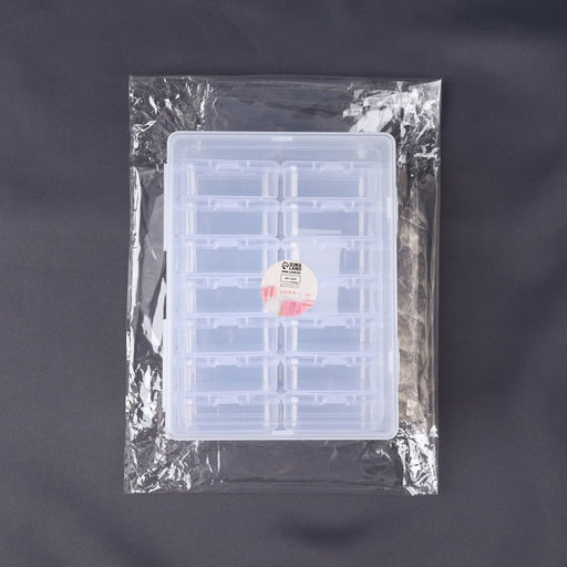 Органайзер для хранения мелочей, 14 баночек, 15.7×11.7×7.2 см, прозрачный