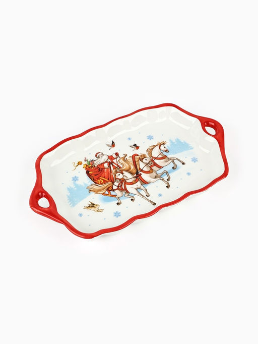 Блюдо новогоднее «Тройка», 23×13×2.5 см, ручная работа