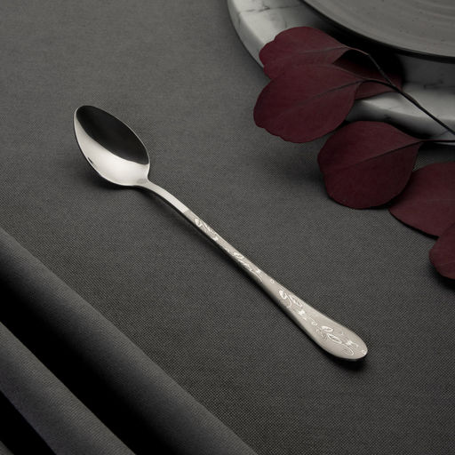 Цена за 2 шт. Ложка чайная с удлиненной ручкой "Цветы", 19см, нерж.сталь 815-402