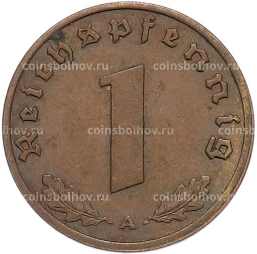 Монета 1 рейхспфенниг 1938 года A Германия