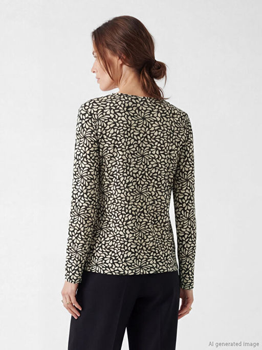 Bisiklet Yaka Desenli Bluz