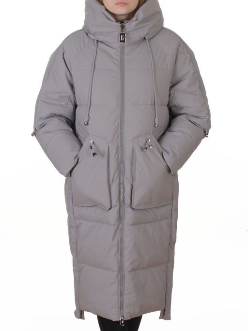 6615 GRAY Пальто зимнее женское (200 гр. холлофайбер)