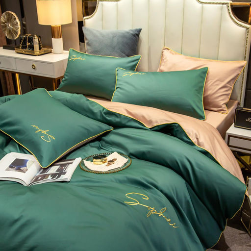 КПБ Mency однотонный с вышивкой MENO018 Семейный