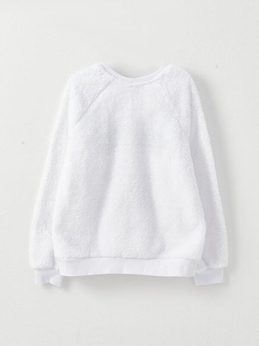Bisiklet Yaka Nak??l? Uzun Kollu Pel?? K?z ?ocuk Sweatshirt - Waikiki фото 2