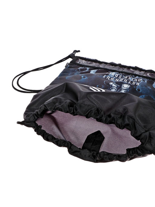 Мешок для обуви deVENTE на шнурке, с сеткой, принтом, размер 47×1×40 см, чёрный