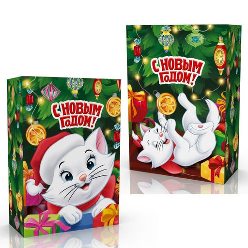 Коробка новогодняя подарочная «С Новым Годом», 16×23×7.5 см, Коты аристократы