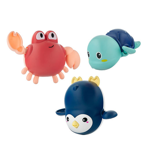Игрушки для ванной заводные 3 шт (черепаха, краб, пингвин)