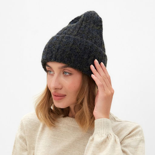 Шапка женская MINAKU овер one size 52-58 графит  фото 2