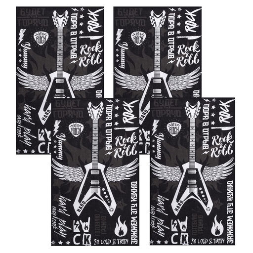 Набор кухонных полотенец Доляна Les't rock, 35х60 см - 4 шт, 100% хл  фото 2