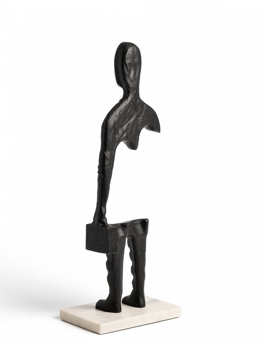 Сувенир "Опустошение" алюминий, мрамор 15,5х10,5х41,5 см