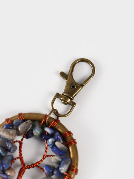 Брелок ловец снов «Великое древо», 19 см, бело-синий