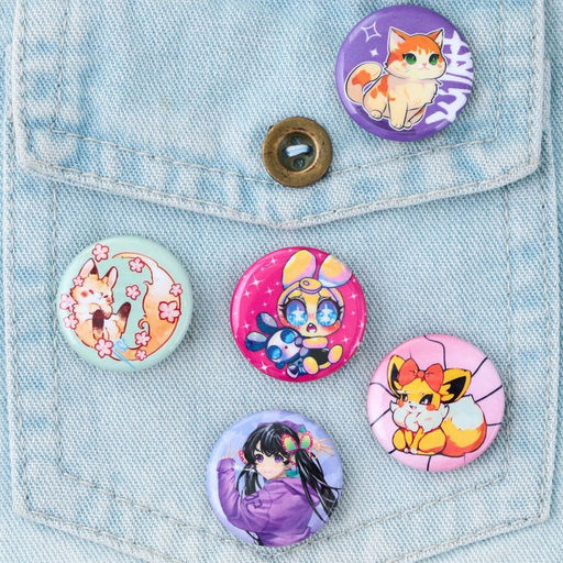 Цена за 10 шт. Значок металлический, закатной Аниме, d=2.5 см, МИКС