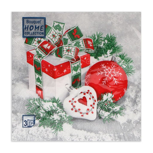 Цена за 2 шт. Салфетки бумажные Home Collection Сlassic «Новогодний натюрморт», 3 слоя, 33х33 см, 20 шт