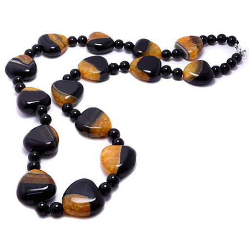 Бусы из камня Огненный агат-символ достижения цели, победа, исполнение желаний