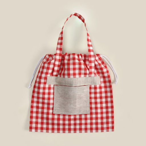 Сумка шоппер SL HOME Red cage, 50?50 см, 100% лён, 150 г/м2