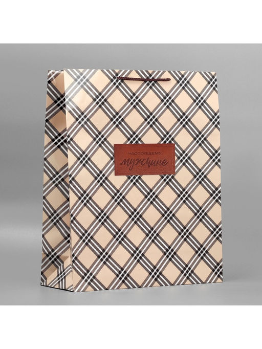 Пакет подарочный ламинированный, упаковка, Настоящему мужчине, XL, 40?49?15 см