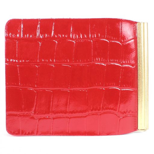 Зажим для купюр Premier-Z-1 (зажим-скрепка) натуральная кожа красный крокодил (115) 212641  фото 2
