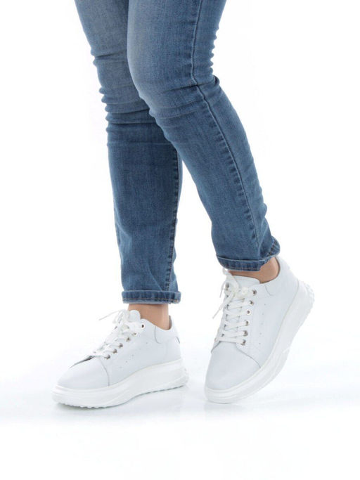 03-PDD136-1 WHITE Полуботинки спортивные женские (натуральная кожа) - No name фото 2