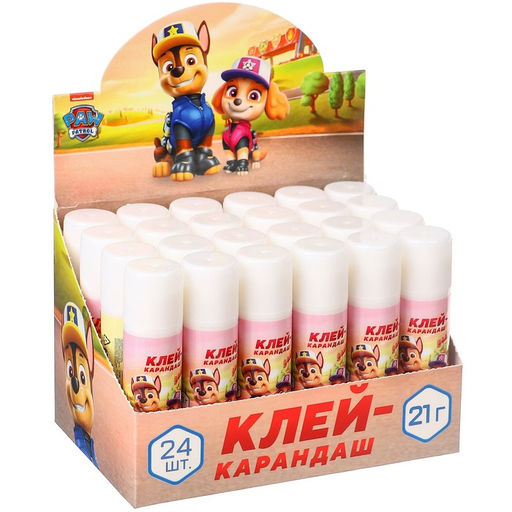 Цена за 24 шт. Клей-карандаш PVP 21 г, «Щенячий патруль»