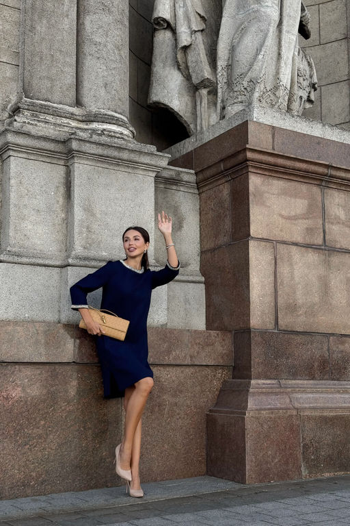 Платье URS 24-377-2 синий  фото 13