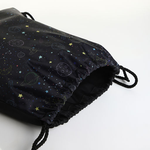 Мешок для обуви Космос, 32*0,5*40 см, отд на шнурке, черный - Simaland фото 3