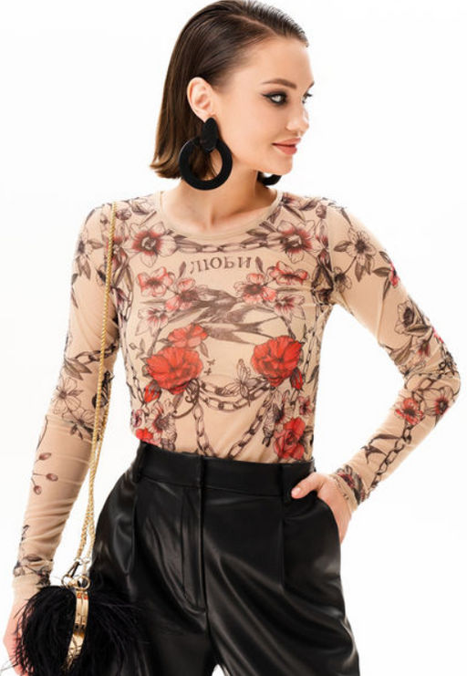 Лонгслив из сетки с круглым вырезом 457.4 - Sahar art lab фото 12