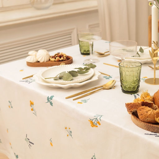 Скатерть Этель. Полевые цветочки, 146?2202 см, рогожка 176 г/м?, 100% хлопок