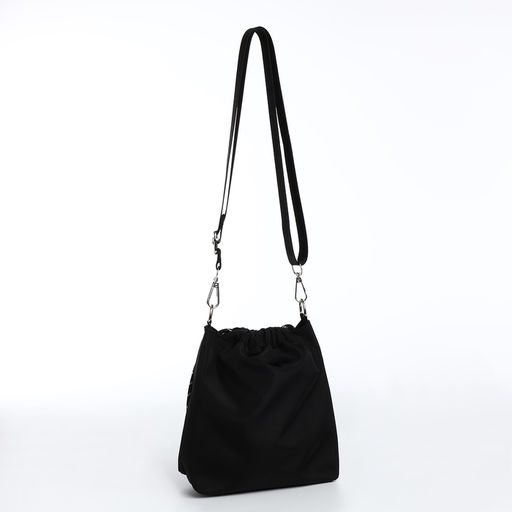 Сумка женская 20*7*18 отд на клапане, регул. ремень, черный - Simaland фото 3