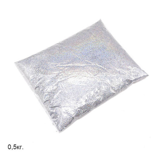 Глиттер Голограмма серебряный / 4881-1/96 /уп 1/ 500 г - Галеонтрейд фото 2