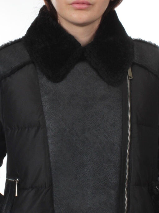 033 BLACK Куртка зимняя облегченная женская (холлоффайбер 150 гр., искусственная дубленка) - Fashion фото 6
