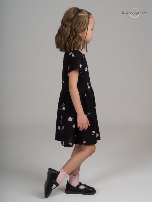 Платье Лето тюльпаны на черном