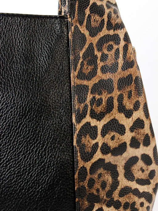 LACCOMA сумка Валери-HL040-леопард  темно-коричневый/черный эко кожа хлопок  фото 5