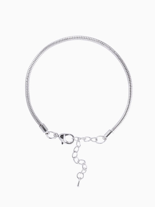 Браслет для шармов «Карабин», основа, цвет серебро, 20 см