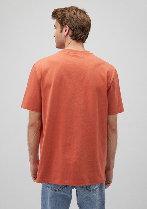 Cep Detayl? Turuncu Basic Tisort - Mavi фото 4