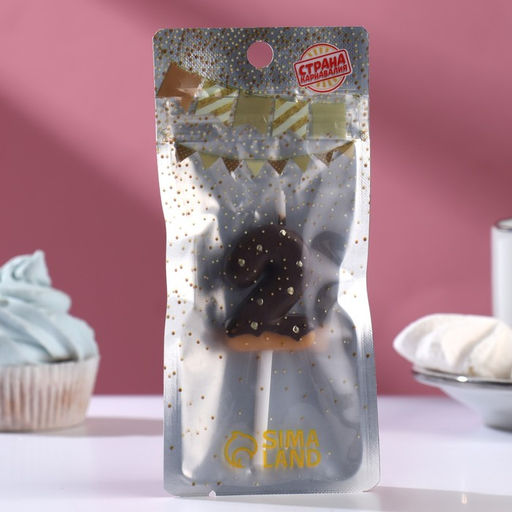 Свеча в торт Шоколадная глазурь, цифра 2, 3,8 см - Страна карнавалия фото 2