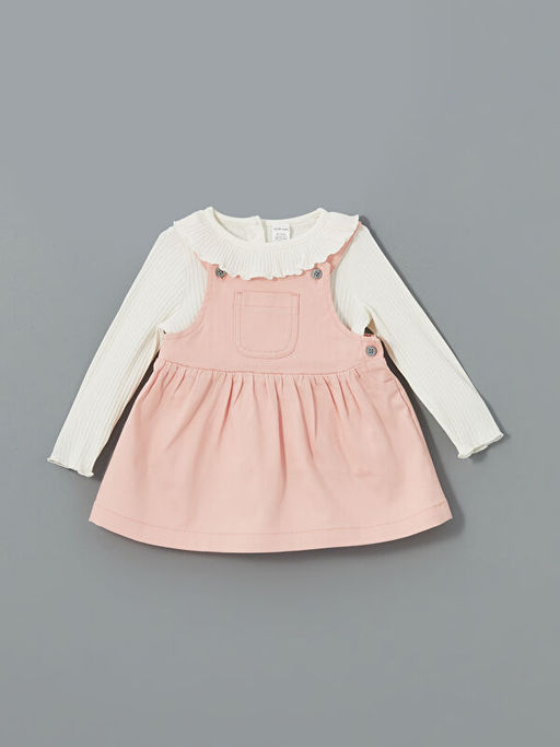 Bisiklet Yaka K?z Bebek Bluz ve Elbise 2li