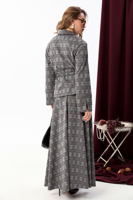 Юбка NIKVA н813-8 серый клетка  фото 6