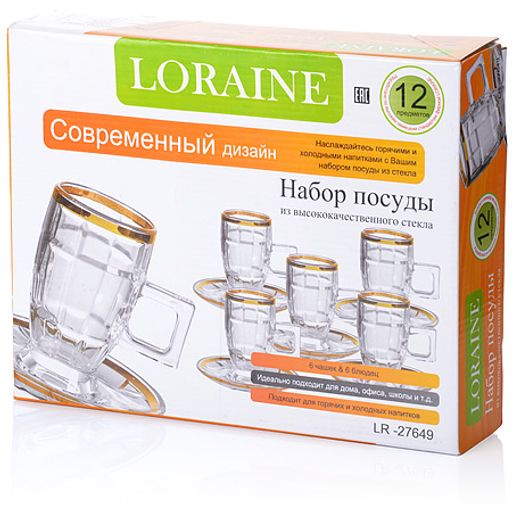 27649 Чайный набор стекло 12пр 100мл LR (х6) - Mayer&boch фото 4