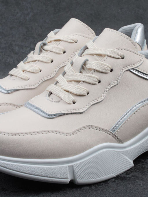 03-YJ435-2 BEIGE Кроссовки женские (натуральная кожа)